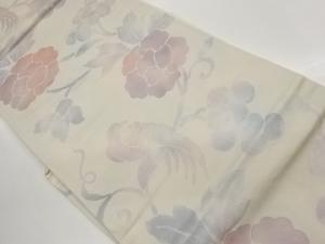 実に花唐草・鳥模様織出し名古屋帯